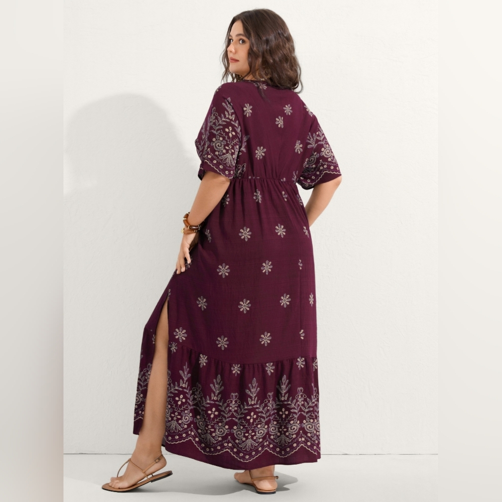 Boho Embroidered Maxi Dress NWT - Picture 4 of 7